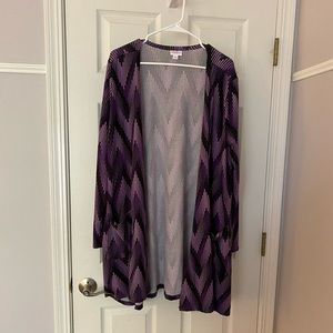 Purple and black chevron cardigan